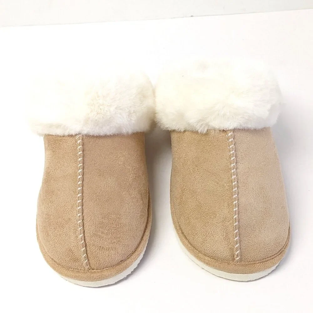 Crown Vintage Sammy Scuff Slippers, Beige, Big Kids 4
